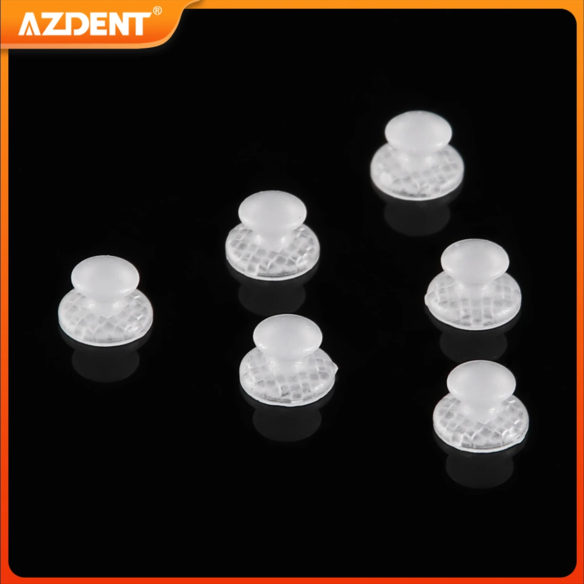 10PCS/Pack Dental Orthodontic Lingual Buttons AZDENT Composite Clear Ceramic Bondable Round and Rectangular Base