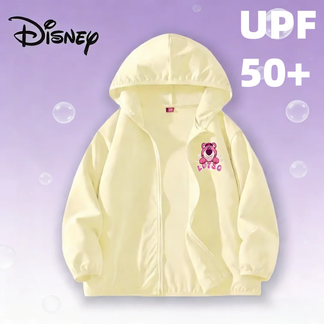

Детская летняя легкая солнцезащитная куртка Disney, верхняя одежда с милым принтом Минни для девочек, желтая дышащая куртка с капюшоном, защищающая от ультрафиолета