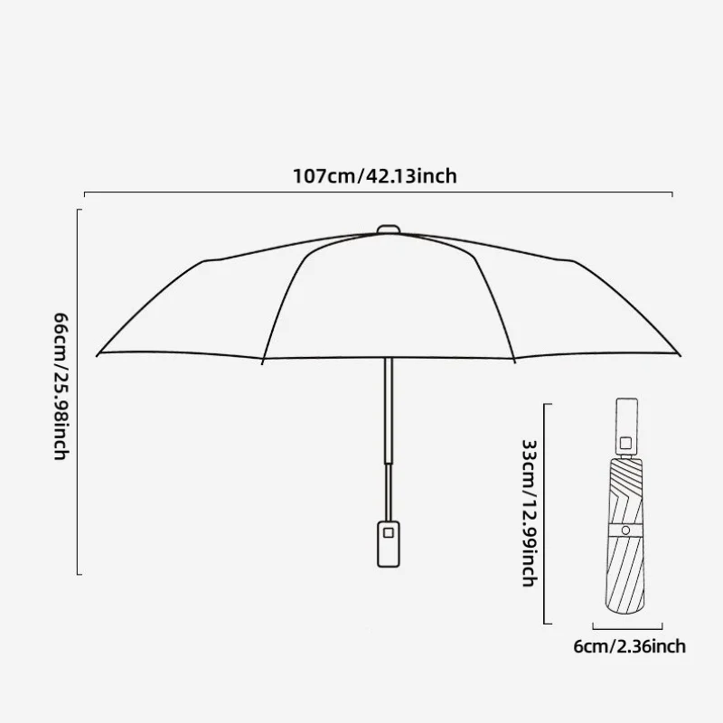 شعبية جديدة 12K 60 الأضلاع قابلة للطي قوية مقاومة للرياح حماية من الأشعة فوق البنفسجية التلقائي ثلاثة مظلة قابلة للطي ، 1 قطعة
