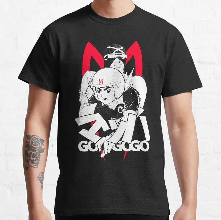 

Racer Bros. Mach Go Go Go graphic tee Manga Speed Racer Anime T shirt for men Large size Tops 100% cotton printed Y2K Clothes