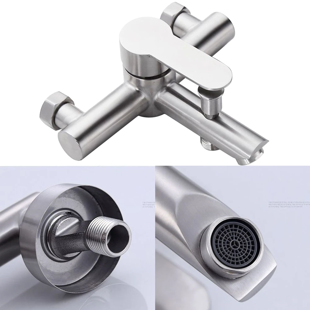 Corrosion-resistant Bathroom Faucet Sink Stainless Steel Stand With Hand Shower Bathtub Chrome Hot And Cold Water