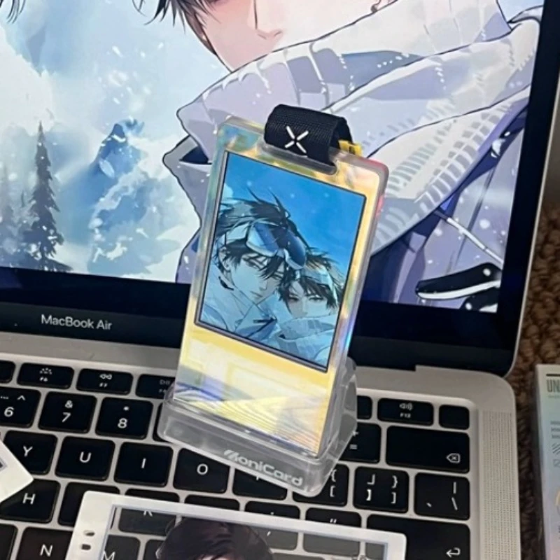 Monicard Magic Card Custom Acrylic Aluminum Alloy GIF Screen Electronic Passport Anime Badge Pendant Hook Bag Accessories Gifts