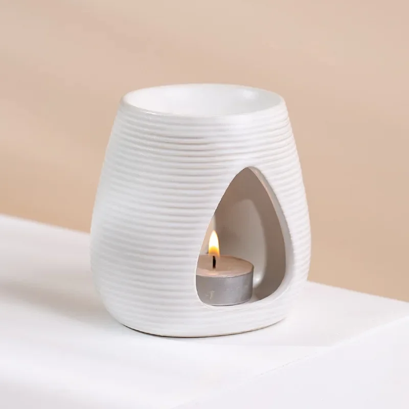 Romantic Bedroom Anti Dry Burning Essential Oil Lamp Ceramics Home Aromatherapy Oil Incense Burner Candle Heating Holder