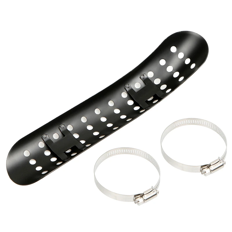 1 Set Motorcycle Muffler Pipe Anti-Hot Decor Guard Protector for Harley Custom Chopper Universal Exhaust Pipe Curved Heat Shield