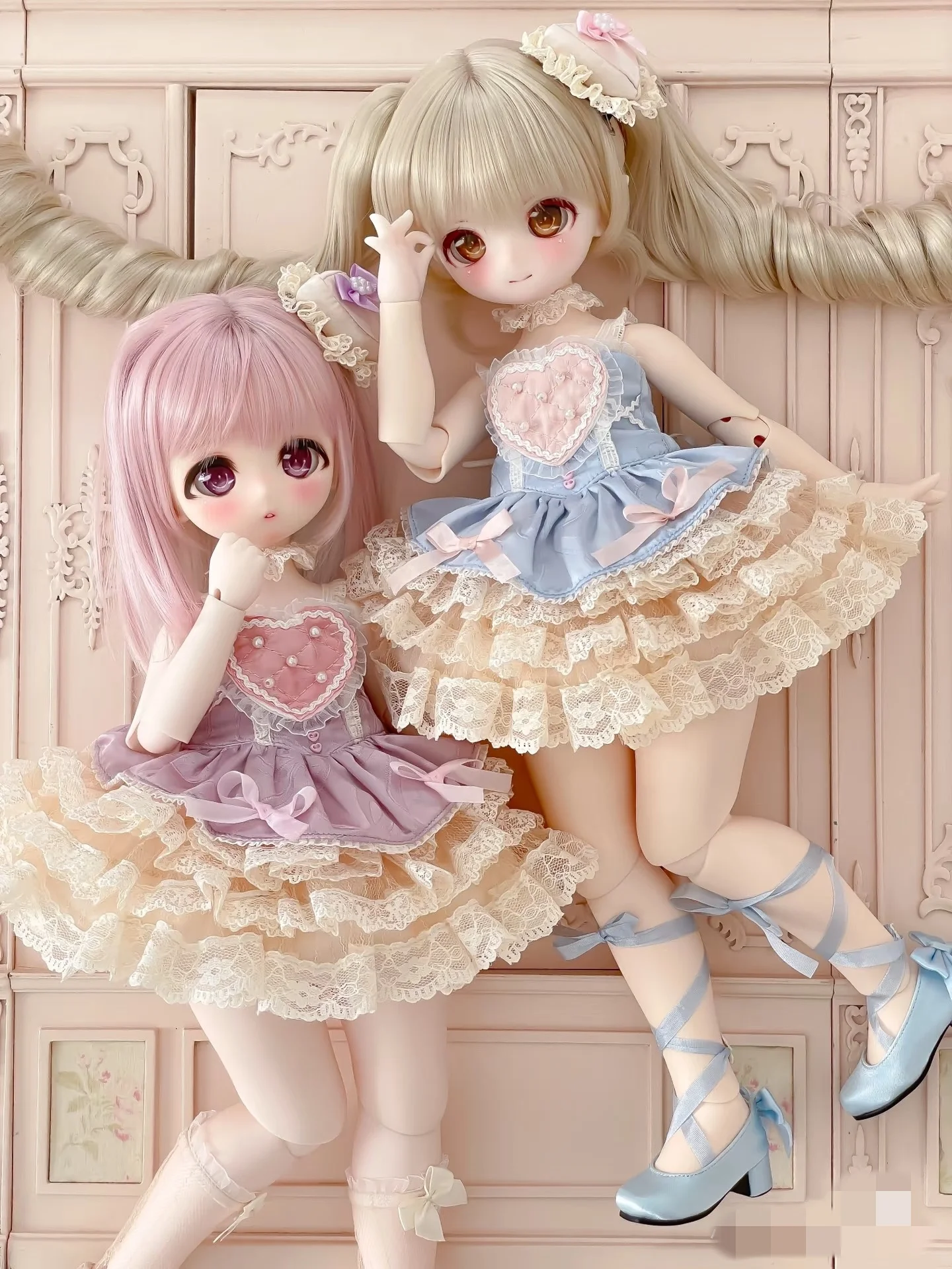 Spot Inventory [Love Princess] 6-piece Set Short Skirt BJD Doll Dress Clothes Girls Cute 1/4 1/6 Multi-color Doll Accessories