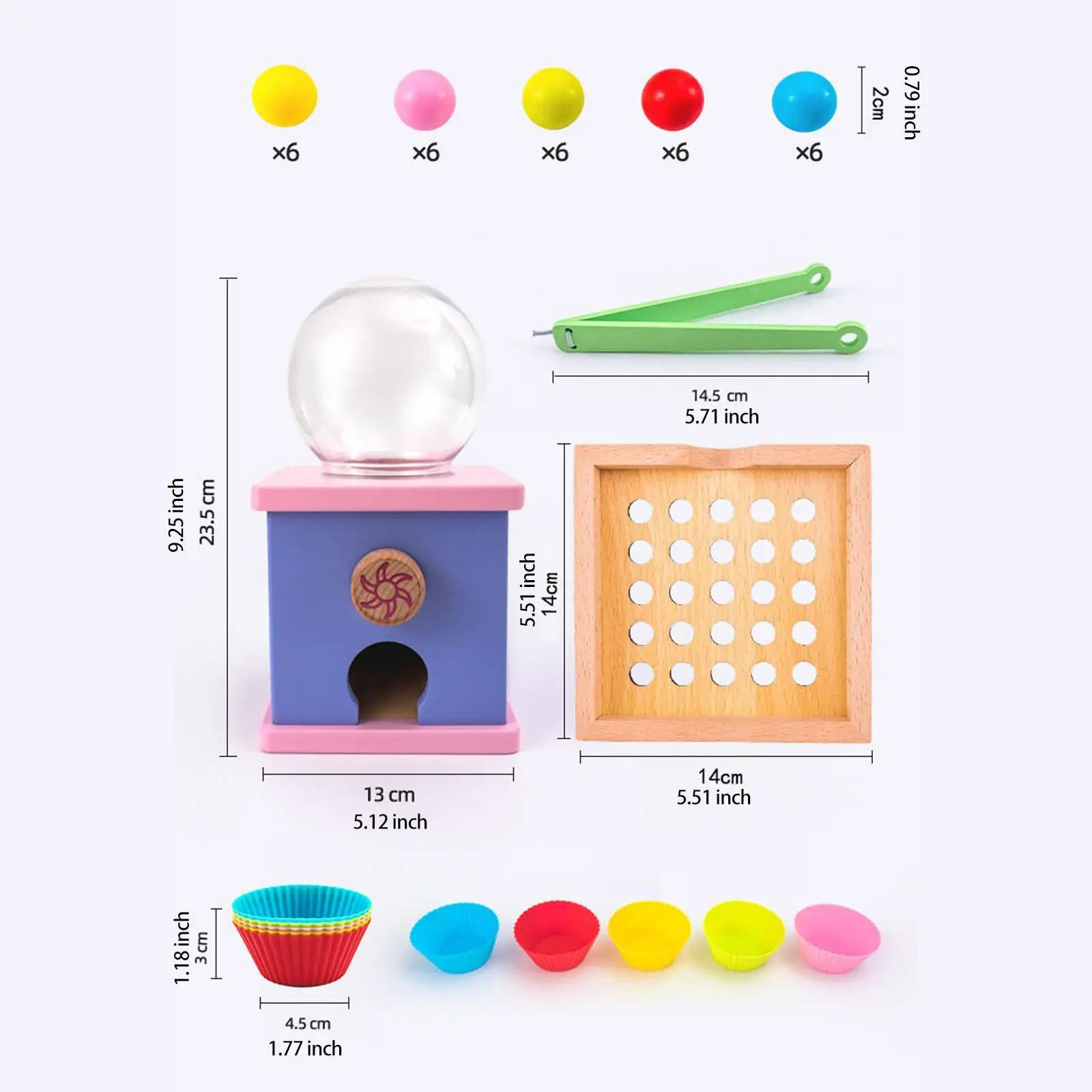 Candy เครื่องลูกปัดคลิปเกม Montessori ของเล่นการศึกษาของเล่น,Fine มอเตอร์สีไม้การเรียงลําดับของเล่นลูกถ้วยสําหรับเด็ก