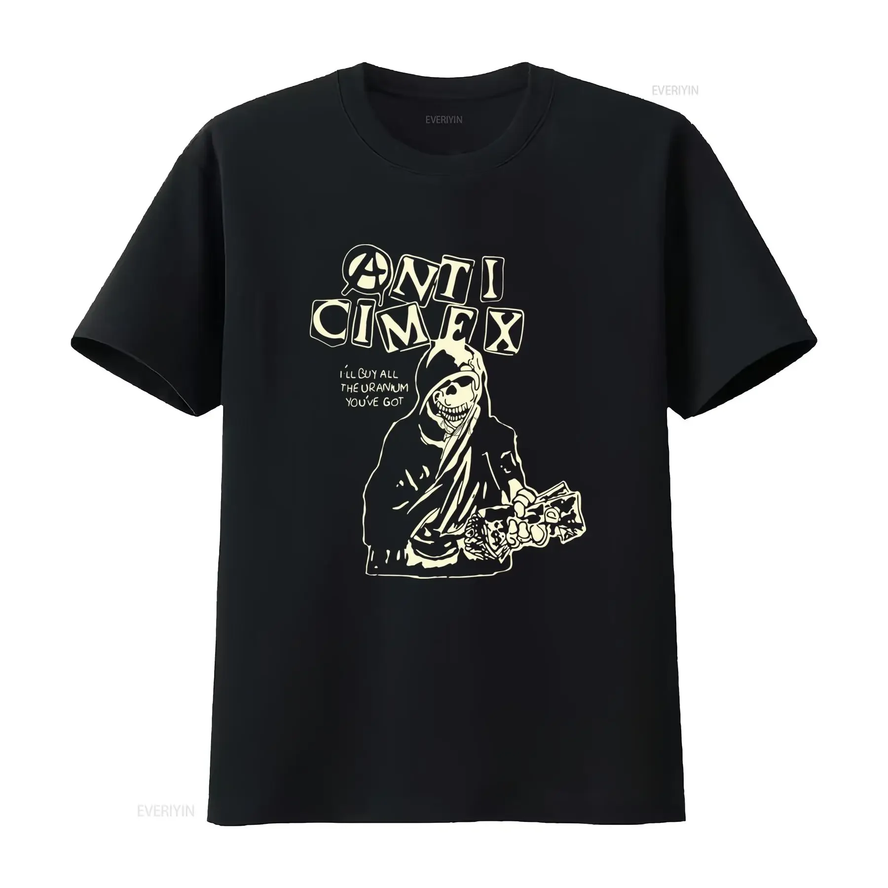 Camiseta con diseño de Uranio Anti Cimex para fans, disponible en tallas S a 5XL, estilo vintage, lavada, suave y ligeramente elástica.