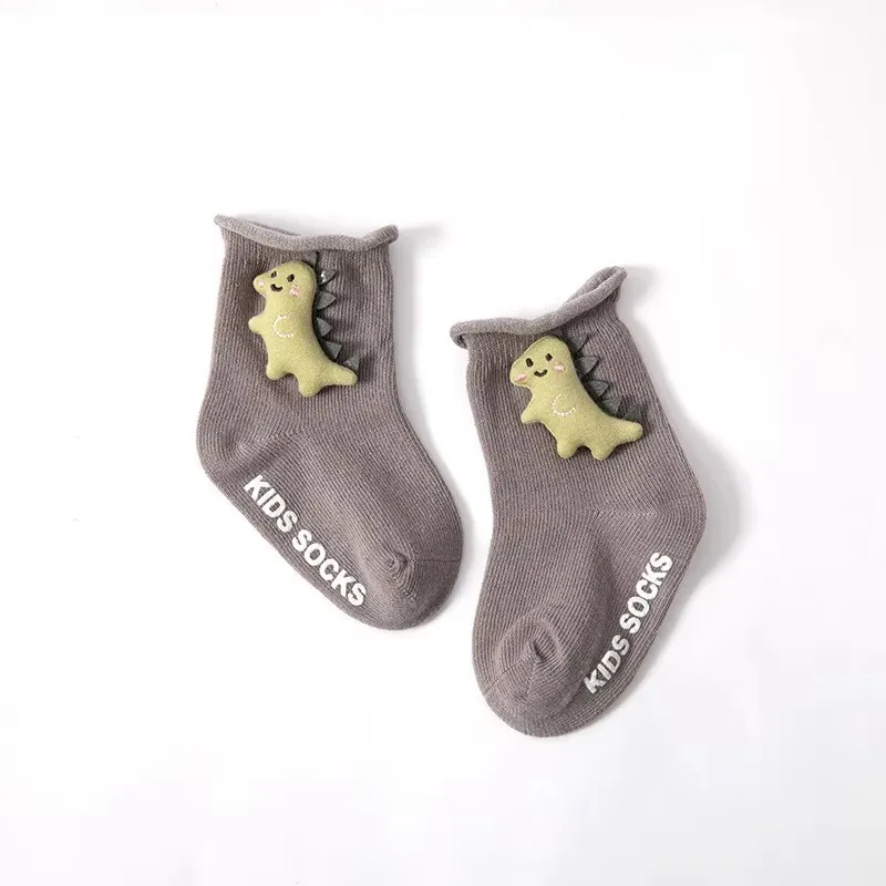 Cute Dinosaur Children's Socks for Girls Boys Non-slip Cotton Toddler Baby Cartoon Socks Newborns Short Socks