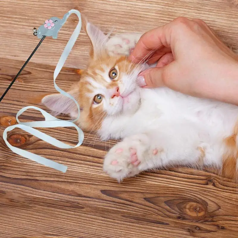 Interactive Cat Toys Ribbon Cartoon Teaser Toy Multifunctional Pet Toy Fun Teaser Toy For Relaxing Training Exercising Playing