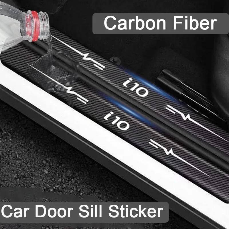 Car Door Sill Protector Stickers Threshold Strips for Hyundai i10 Badge Trunk Door Bumper Guards Protective Strips Accessories