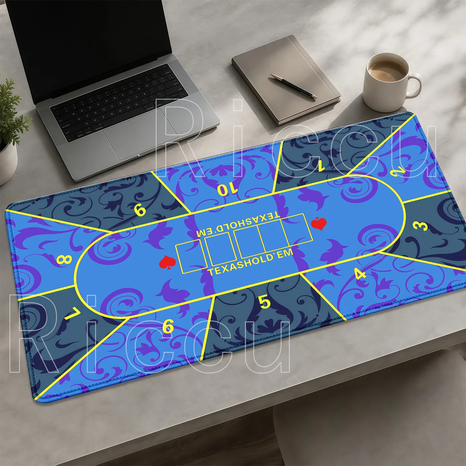 HD Printing Texas Hold'em Rubber Anti-slip PC Mouse Pads Portable Durable Stitch Edge Poker Entertainment Office Gaming Desk Mat