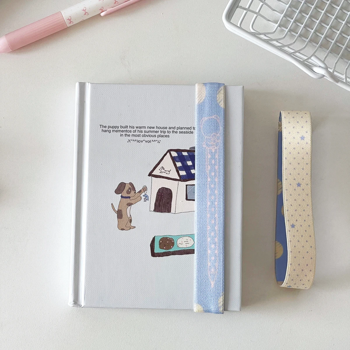 WAKAWAKA Elastic Strap for A7 M5 Cute Dot Decoration Planner Notebook Storage Accessory Kawaii INS Style Straps for Scrapbookin
