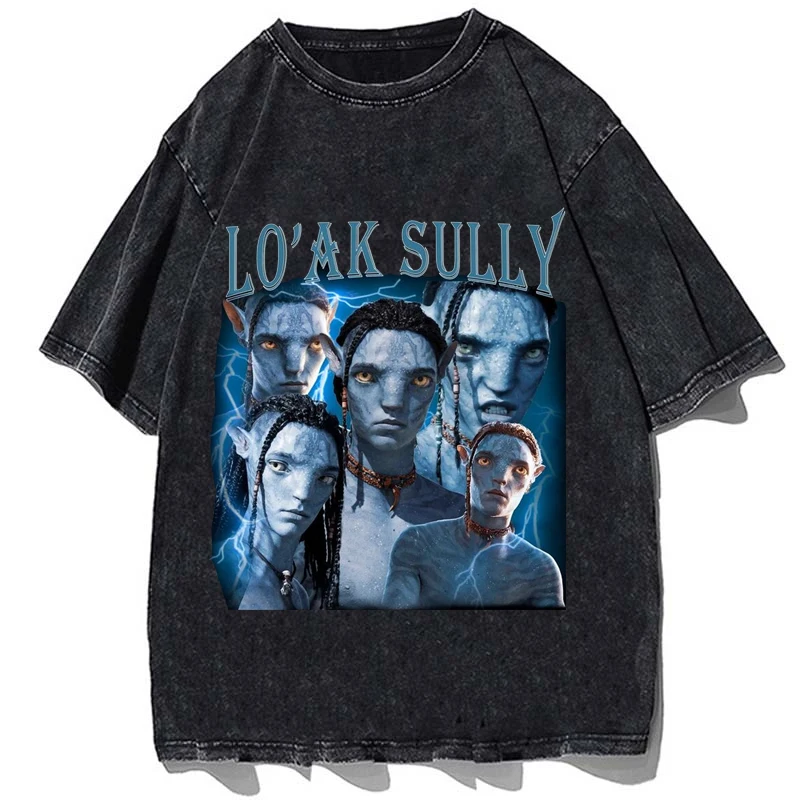 Jake Sully And Neytiri Neteyam Printed T Shirts Movie Avatar GraphicTshirt Vintage Cotton Oversize T-shirt Men Casual Tops