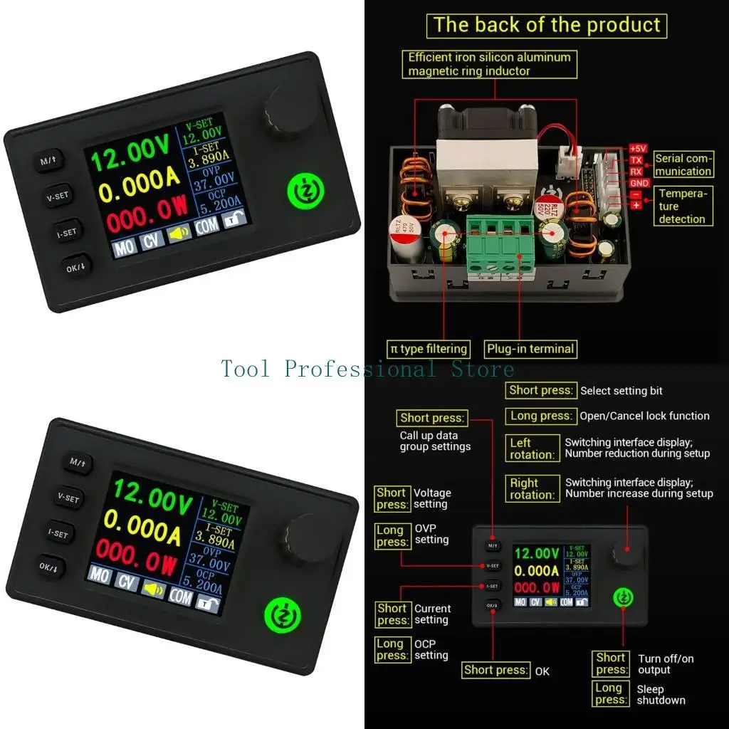 

57QF 150W Step Down Boost Converter Adjustable Voltage Regulated Power Supply 7-36V To 0.5-40V Voltage Regulator Enduring