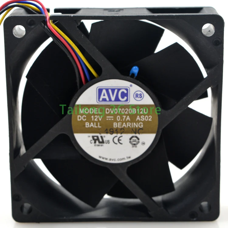

7 см для AVC DV07020B12U 7020 70 мм 7 см DC 12 В 0,7 А вентилятор с двойным шарикоподшипником, серверный инвертор, охлаждающий вентилятор