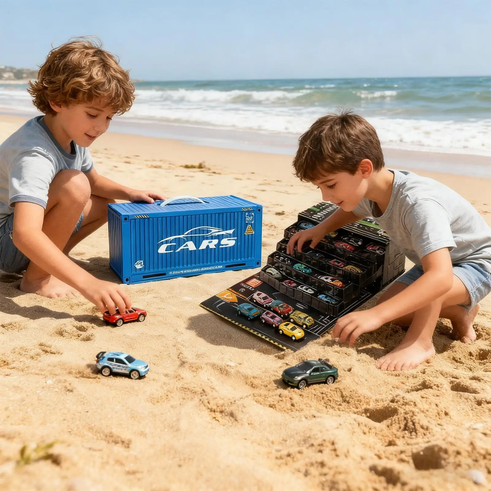 Voiture jouet à tirer en alliage, petits jeux éducatifs, 48 pièces, jouets de course avec tapis de jeu pour enfants garçons, maison, voyage, chambre à coucher, salle de classe
