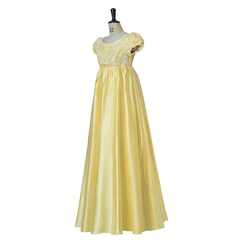 Penelope Featherington Cosplay Yellow Regency Dress Victoria Ball Dress Jane Austen High Waist Tea Party Dress Halloween dress