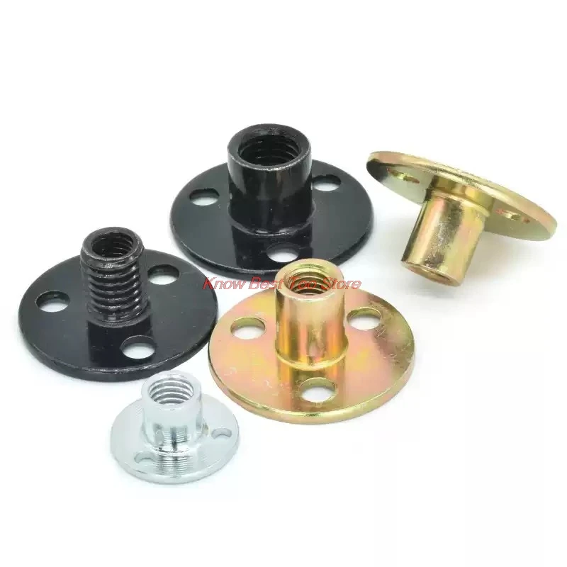 1-20pcs M6 M8 M10 Carbon Steel for Woodworking Splint Tee Nuts Galvanized Furniture Accessory Iron Plate Nut Fastener T Nuts