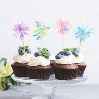 10pcs/pack Fireworks Sticks Compote Decorated Wooden Colorful Sign Dessert Cake Toppers Drink Cocktail Tool Party Fruit