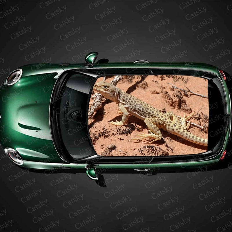 Animal Lizard Print Car Roof Sticker Wrap Racing SUV Auto Accessories Packaging Painted PVC Car Hood Graphic Decal Decoration