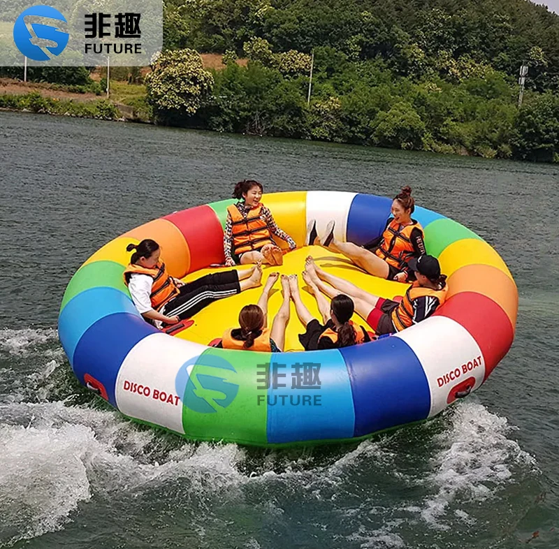 

Water park toys Inflatable Crazy Ufo Boat Inflatable Disco Boat Motorized Towable