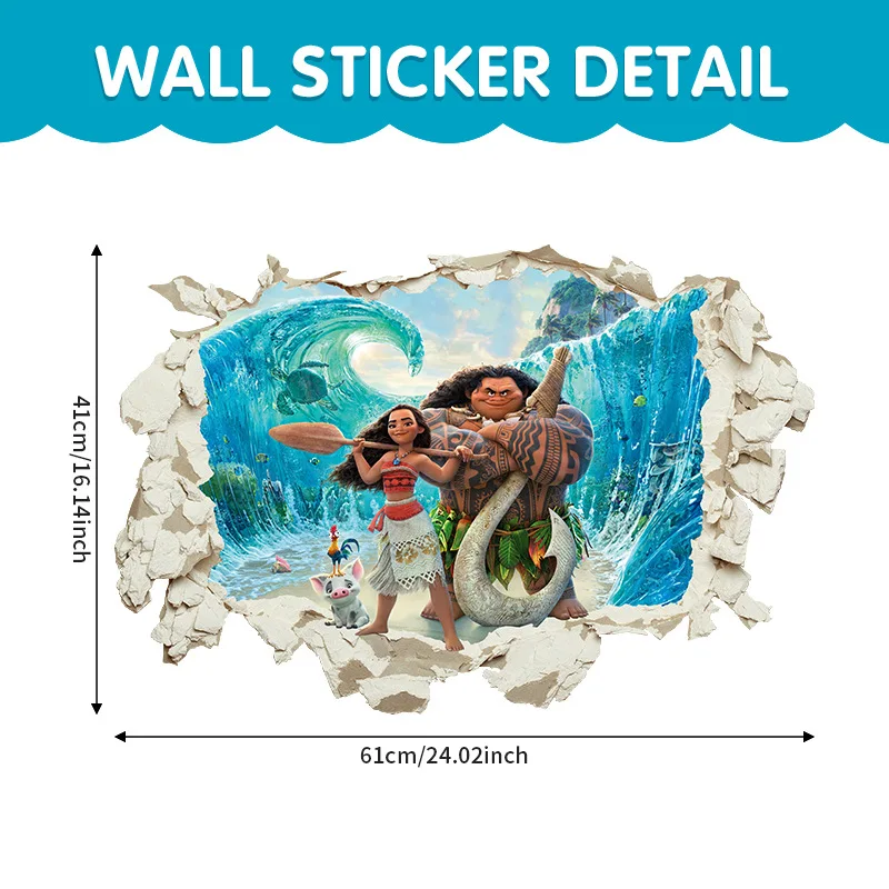 self-adhesive Moana Wall Sticker  Decals Decor Kids Room Poster Wallpaper Mural Art removable