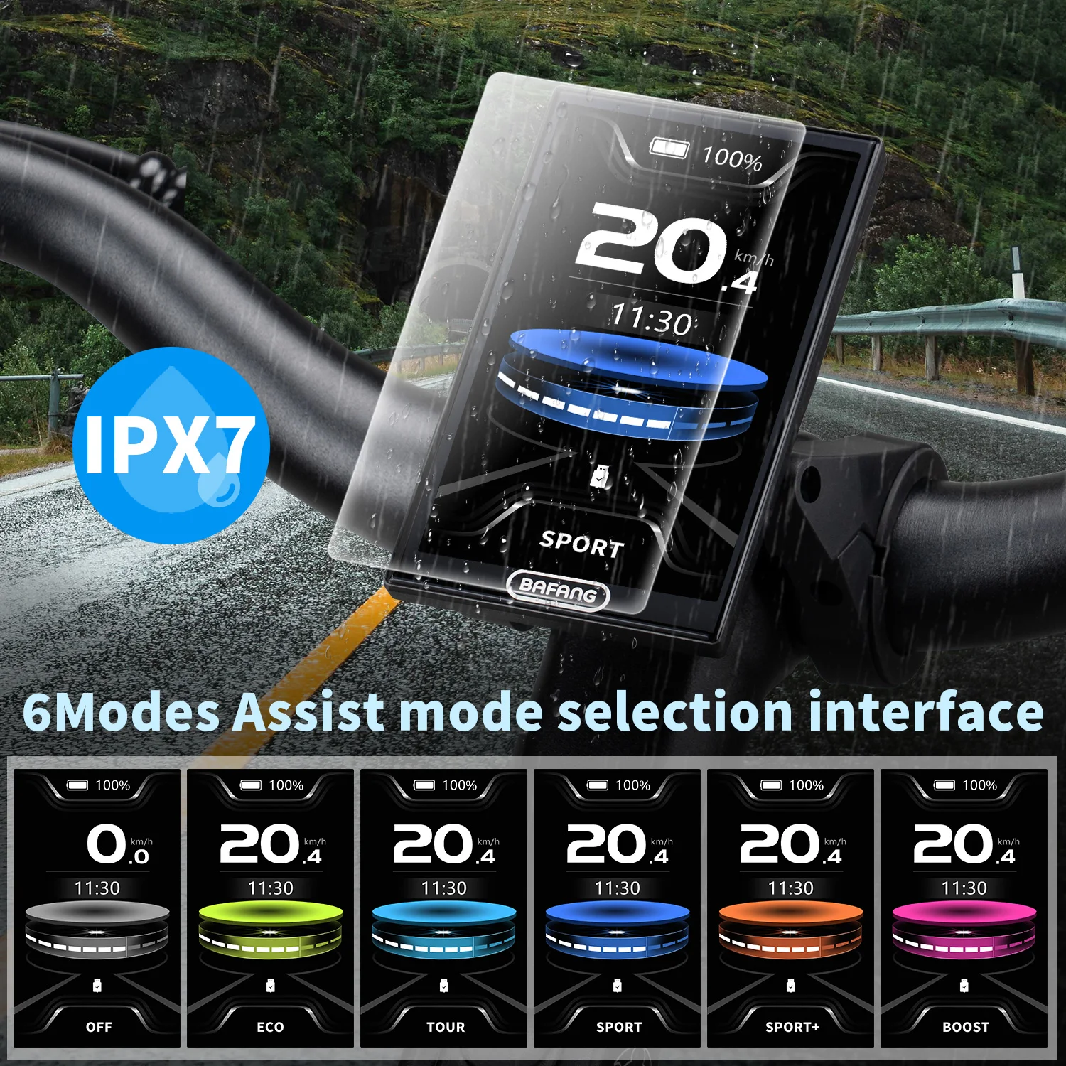 Bafang DPC010.CN TFT LCD-Display 0-6 Modi Bluetooth 5.0 Tachometer für Bafang Mittelmotor CAN-Protokoll M510 M600 M560 M510 M420 – Detail 7