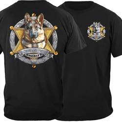 K9 Elite Unit  Sheriff German Shepherd T Shirt. New 100% Cotton Short Sleeve O-Neck T-shirt Casual Mens Top Size S-3XL