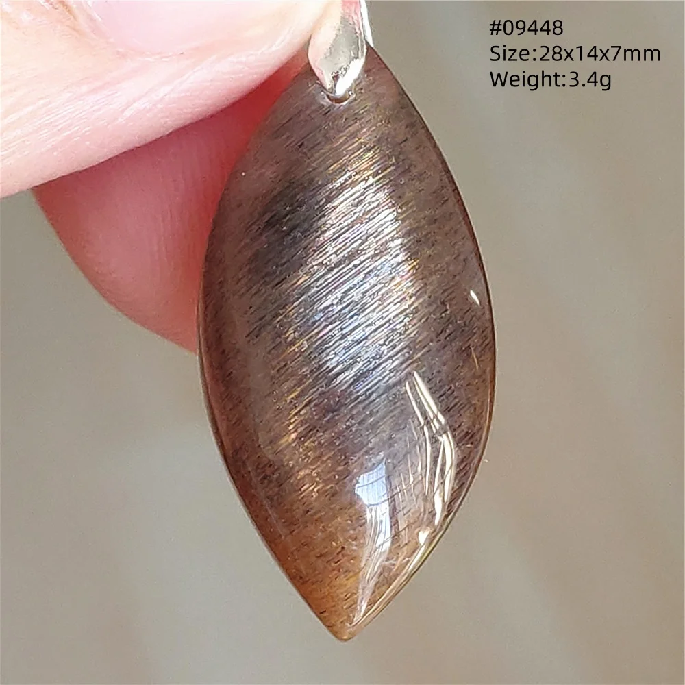 MUKO GEMS Natural Black Moonstone Sunstone Pendant Necklace Orange Moonstone Teardrop 6