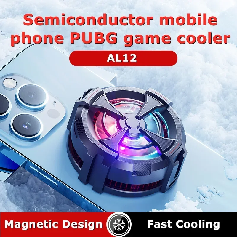 

AL12 Magnetic Semiconductor Radiator for IPhone Samsung Xiaomi Huawei PUBG Game Cooler Cell Phone Gaming Accessories Cooling Fan