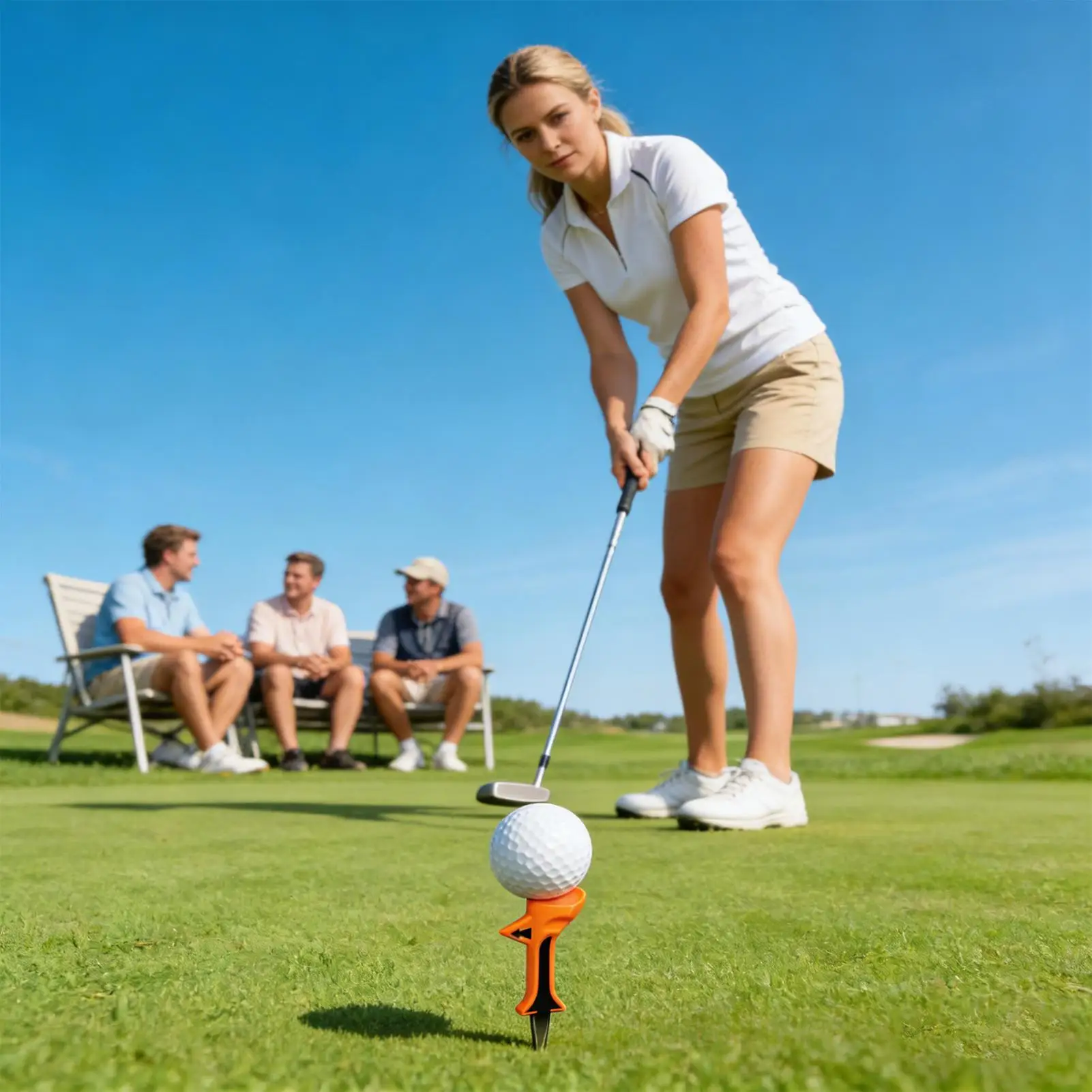Golf Ball Tees 3.15 Inch Holder Stand 10 Pieces 10 Degree Slant Head Design Low-Friction Long Tees For Driving Practice Fairway