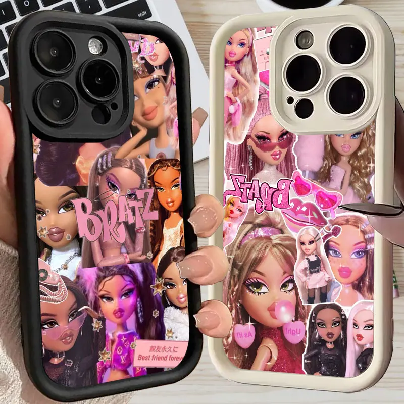 

Fashion Bratzs Doll Silicone Case For Apple iPhone 17E 15 16 14 13 12 11 17 Pro Max 17 Air 16 15 Plus 16E Phone Protective Cover