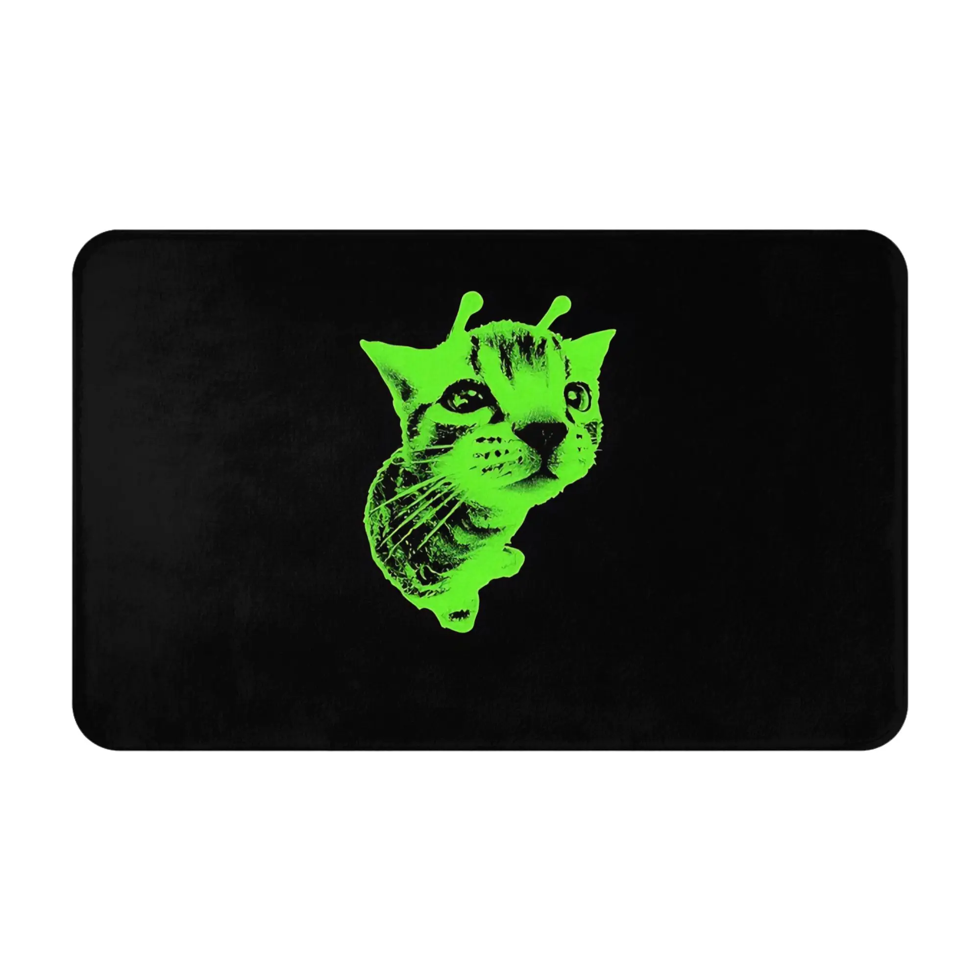 Glorp Funny Green Brainrot Meme  Decorations Bedroom Mat Alien Cat Doormat Kitchen Carpet Entrance Door Rug Home Decor