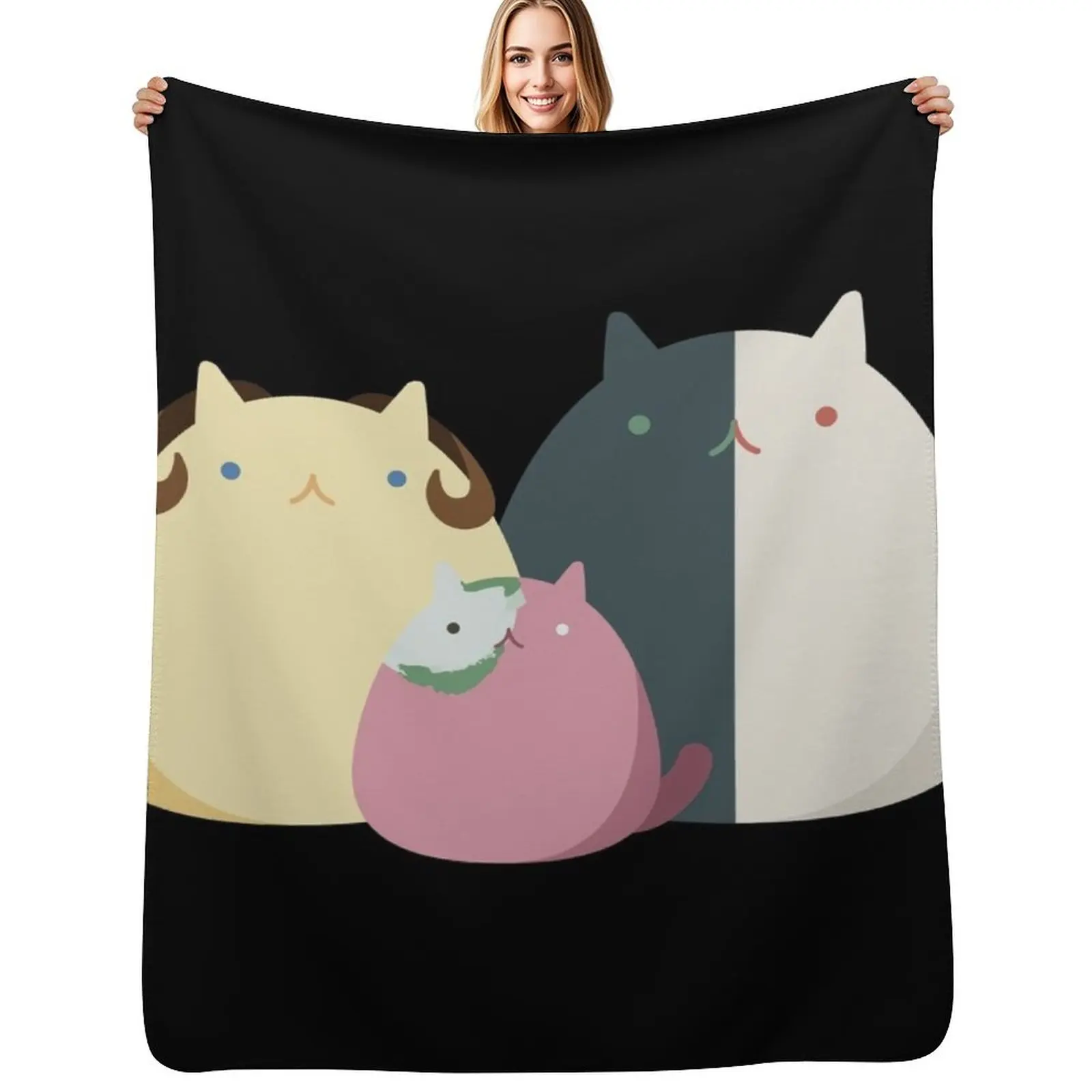 

Ranboo, Tubbo, and Michael cats Throw Blanket Soft Cozy Blanket for Pet Kids Adults