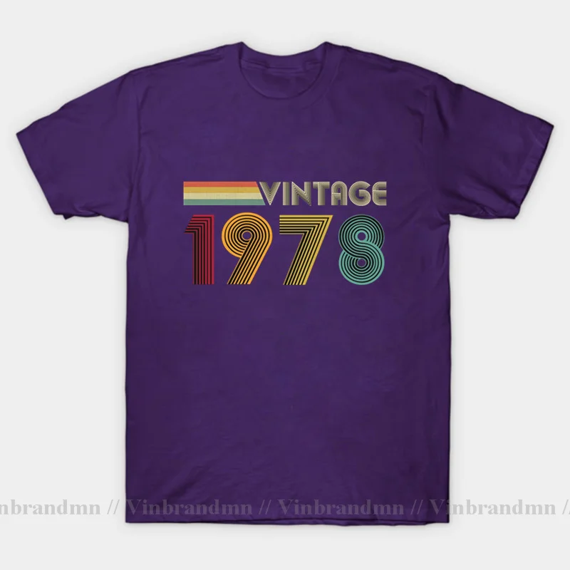 Vintage 1978 Men T Shirts 1977 Classic 42 Years old Birthday T-shirt Men Streetwear Clothing Short Sleeve Born in 1978 Tee Shirt