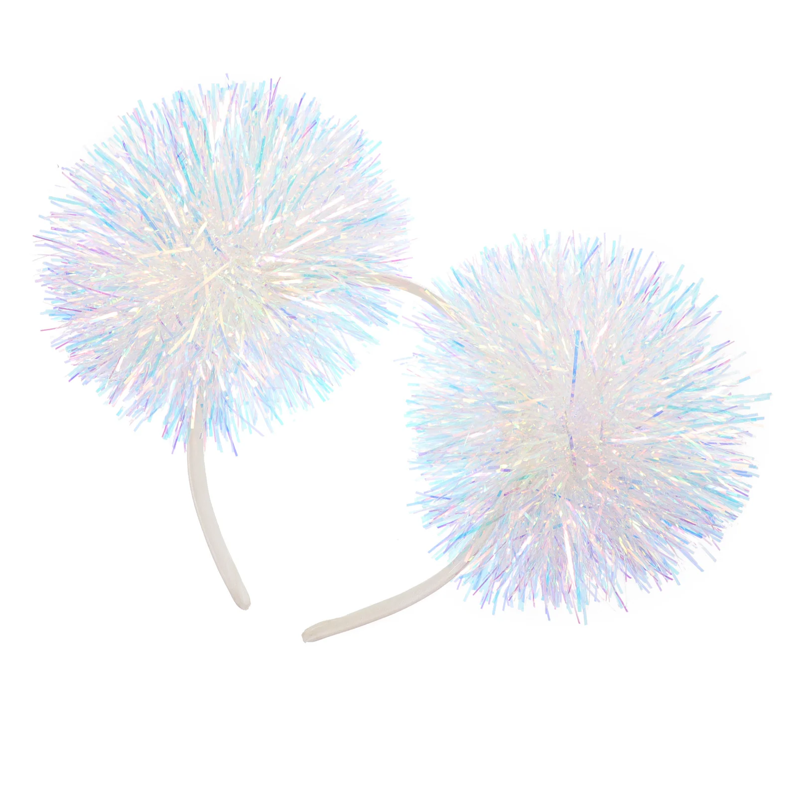 

Headband Tinsel Foil Small Pompom Hair Hoop Christmas Headband Party Performance Headdress Tinsel Hair Hoop