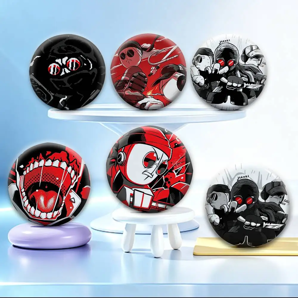 Retro Flash Style Deimos J Sanford Madness Combat   Badges Creative Tinplate Button PinsBrooch Badge Clothes Backpack