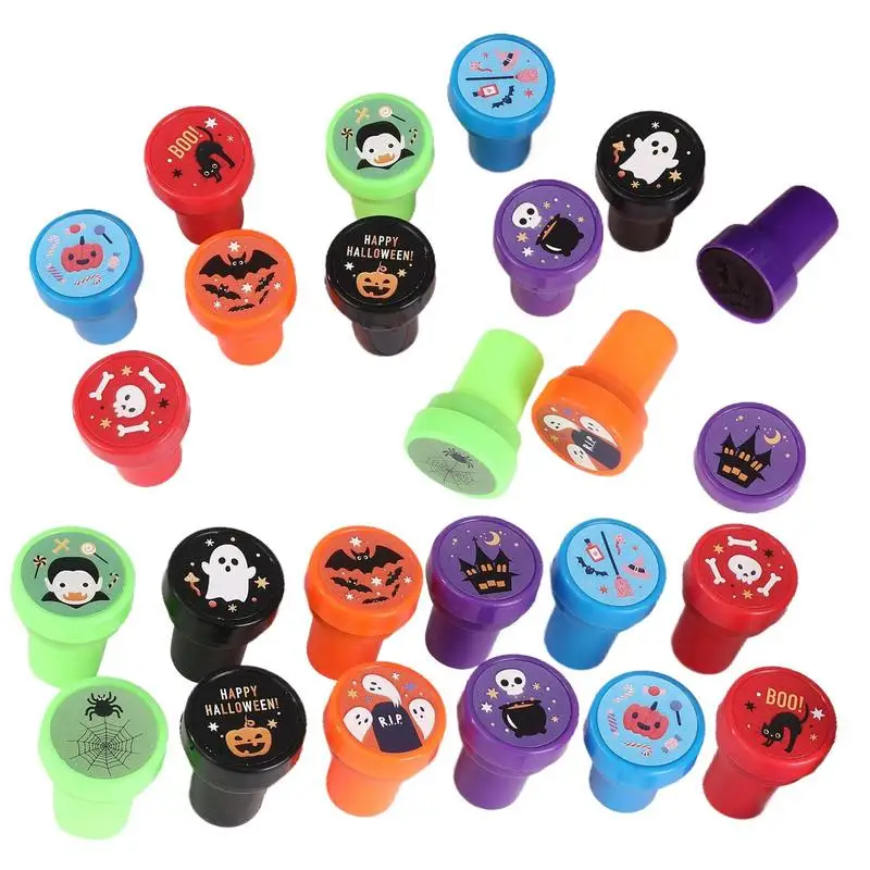 Dolcetto o scherzetto timbri Halloween timbri autoinchiostranti assortiti 24 pezzi Set di timbri Spooky dolcetto o scherzetto bomboniere Cartoon Cute Game