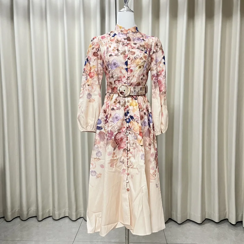 

Women's Dress Floral Linen Elegant Long Dresses Casual Vacation Beach Party Dresses Woman Clothing Fashion Summer Dresses 2025