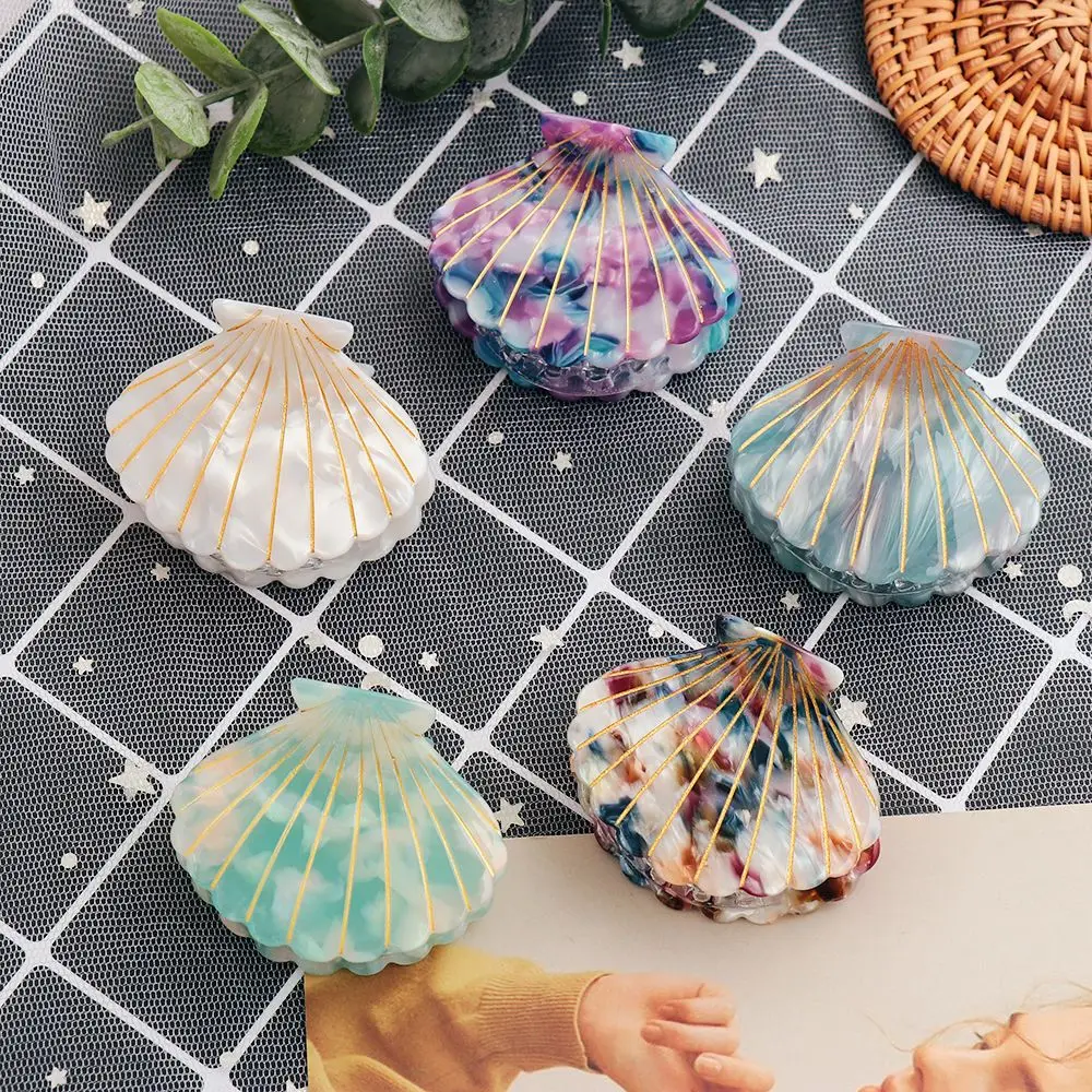 Beach Hairgrips Girl Headwear Ponytail Hairpins Acrylic Hair Claws Women Hair Accessories Shell Hair Clips Shell Shape