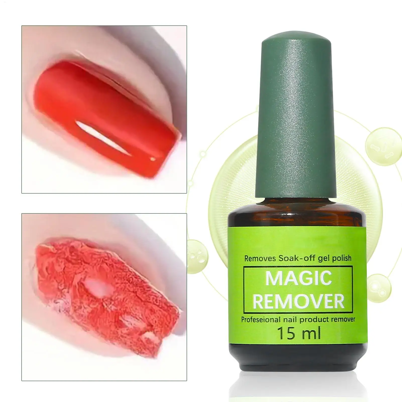 15ml Żelowy Rozpuszczalnik do Lakierów Hybrydowych Szybki i Łatwy Usuwanie Lakierów Żelowych Półtrwały Lakier do Paznokci Narzędzie do Usuwania