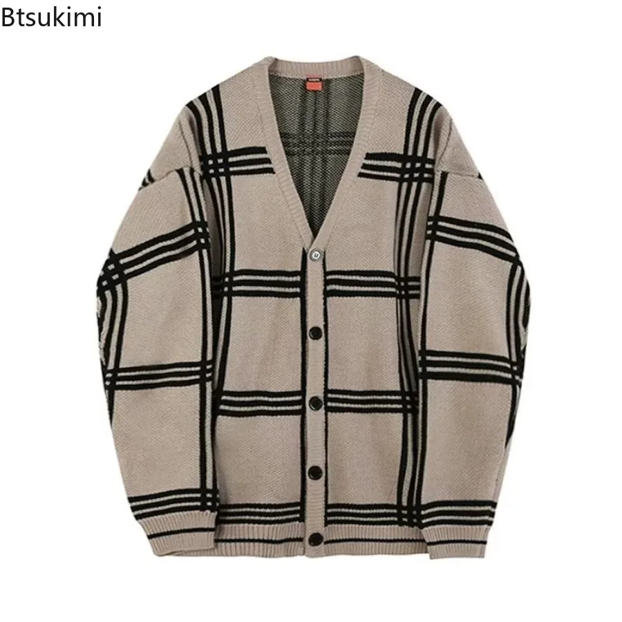 Men's Knitted Cardigan Jacket 2025 Spring and Autumn New Casual Trend Versatile Outdoor Sweater Jacketcoat Male Street Clothing