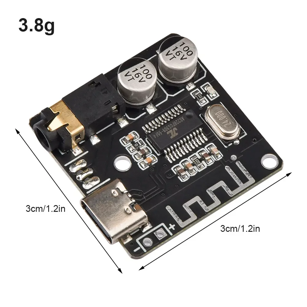 Placa receptora de Audio Bluetooth 5,0, placa decodificadora MP3 sin pérdidas, módulo de música estéreo inalámbrico, Micro USB tipo C, VHM-314