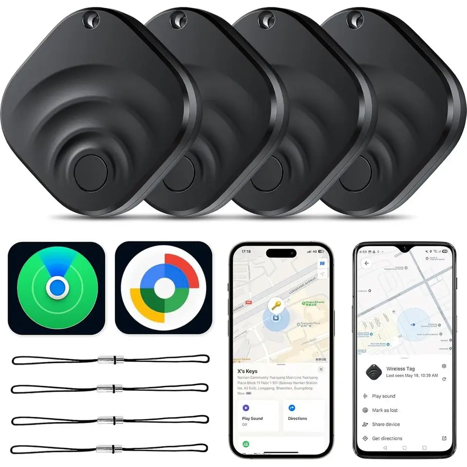 4 Pack Dual System Bluetooth Tracker for iOS Android