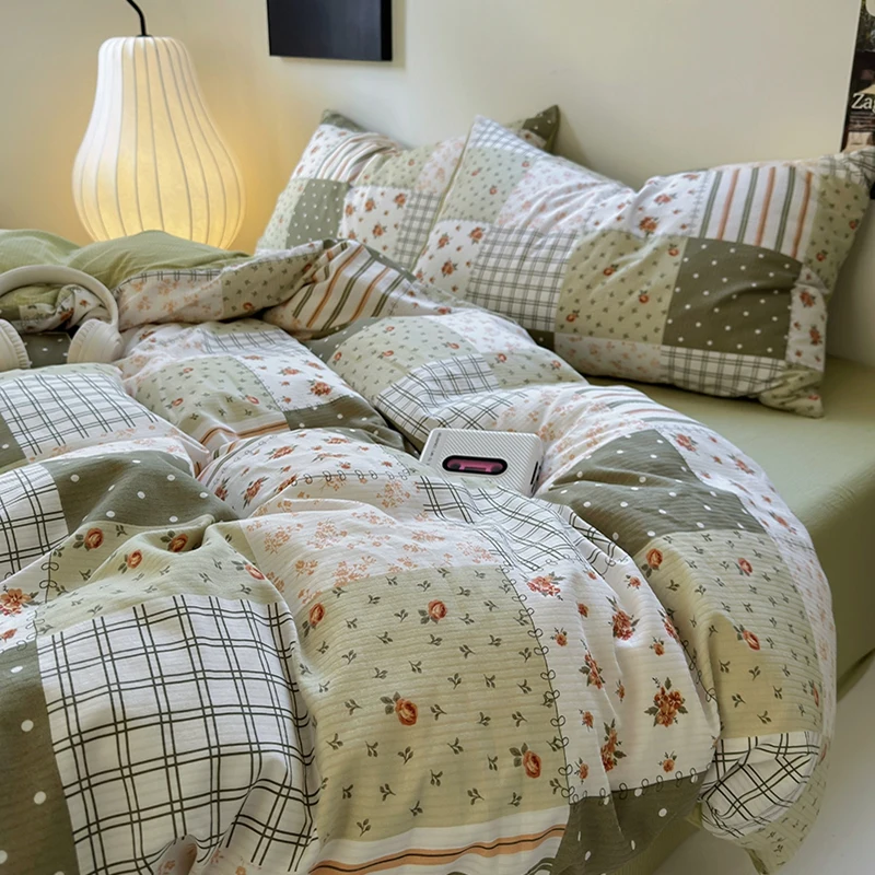 Imagem -05 - Roupa de Cama com Flores Impressão Consolador Conjunto com Fronha Lençol Solteiro Cama de Tamanho Completo Capa de Edredão Rainha Rei Cama Dupla