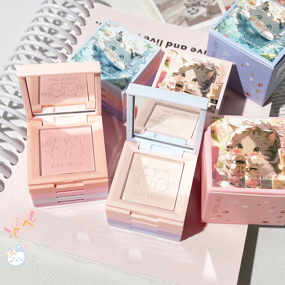 4-Farben-Glitzer-Lidschatten-Palette, koreanisches rosa Lidschatten-Puder, Pigmente, langanhaltendes Make-up, Textmarker, schimmernde Augenkosmetik