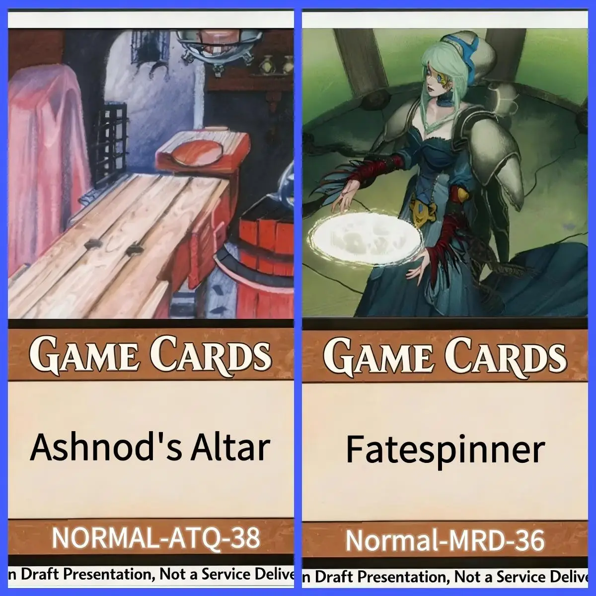 

Selling Normal part Urza's Tower Mana Short Mox Emerald Ad Nauseam Ashnod's Altar Fatespinner best quality proxy cards