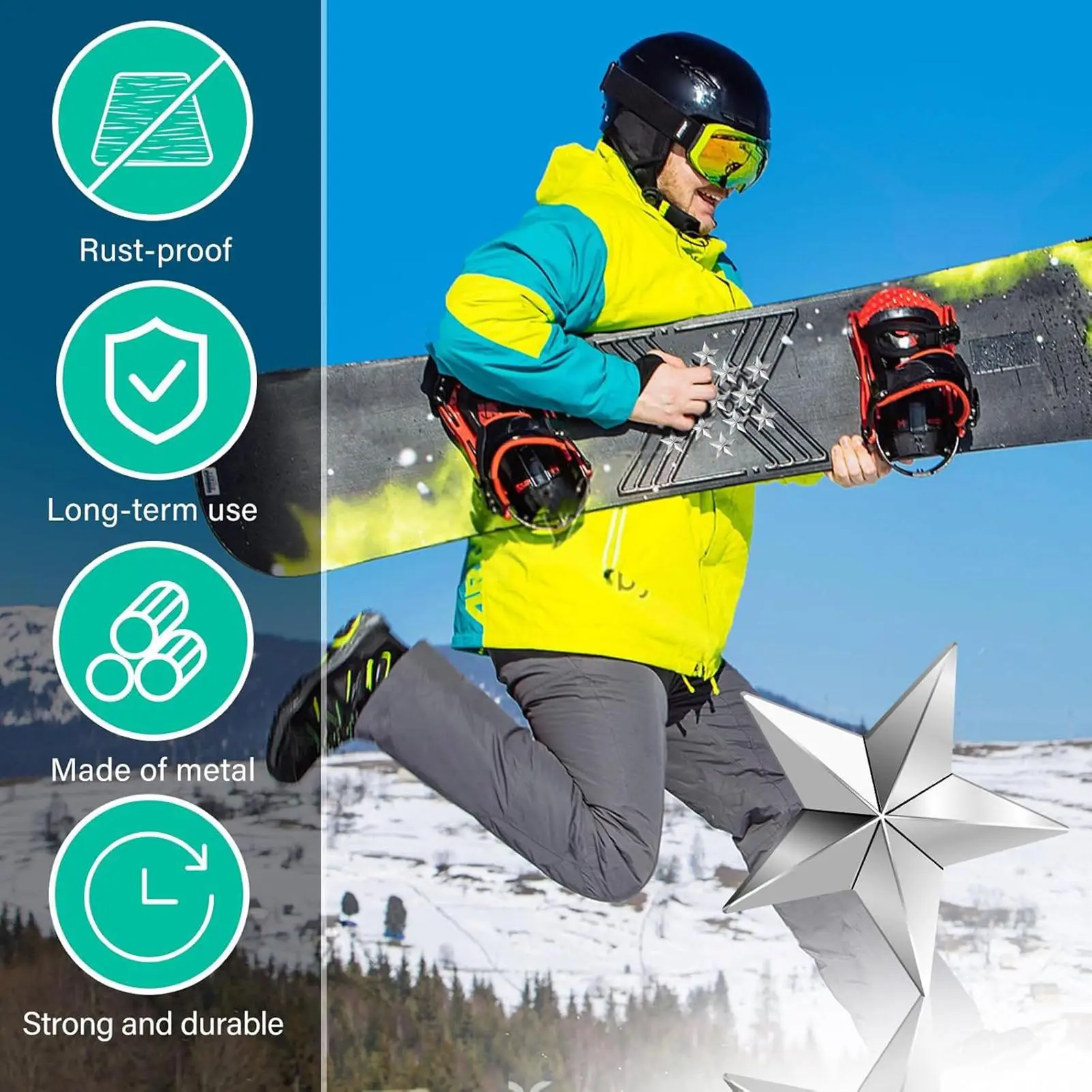 

2025 10PCS Snowboard Stomp Pad Non-Slip Traction Pads Easy Install Grip For Ski Boots, Snowboard, Geometric Design For Men Women