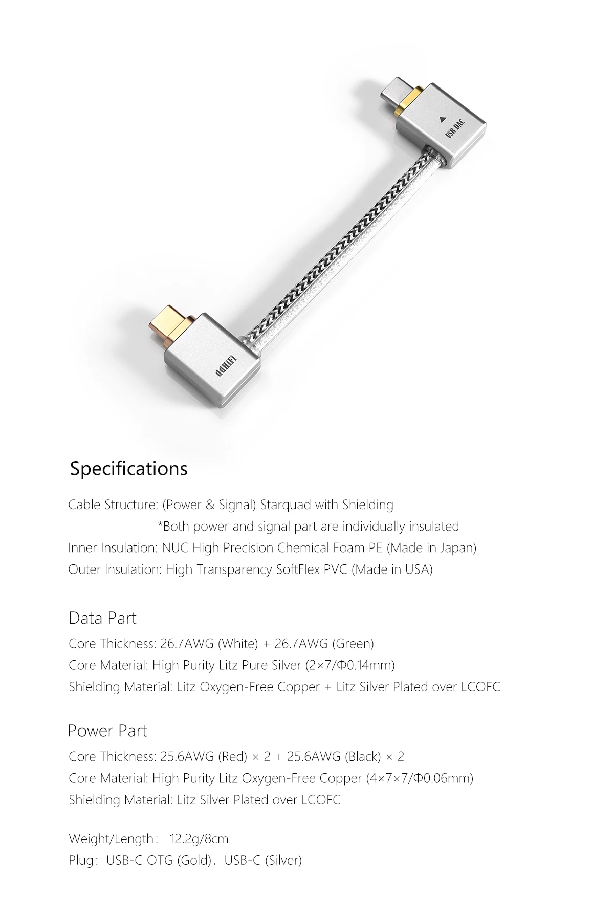 Vorbestellung DDHiFi TC09L/MFi09L USB-C/L-förmiges auf USB-C L-förmiges OTG-Kabel mit umgekehrter Verbindung zum Aufladen verwendet werden – Detail 9