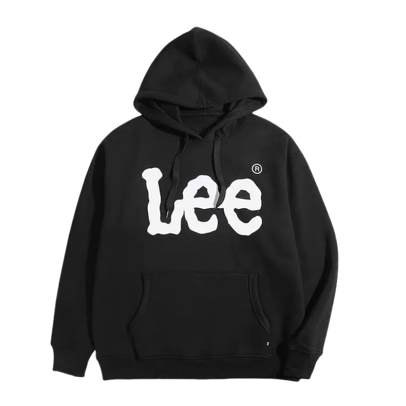 Lee suéter de lã com capuz masculino e feminino mesmo estilo casal oversize outono e inverno logotipo clássico tamanho grande moda solta